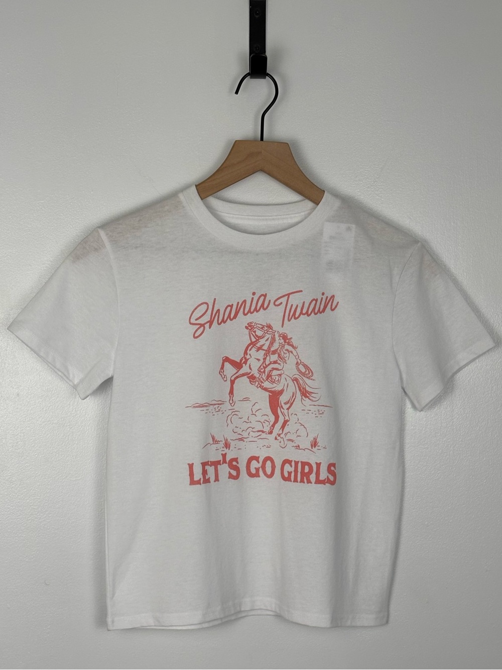 Shania Twain “Let's Go Girls” Kids White Graphic T-Shirt Cowgirl Horse Rodeo